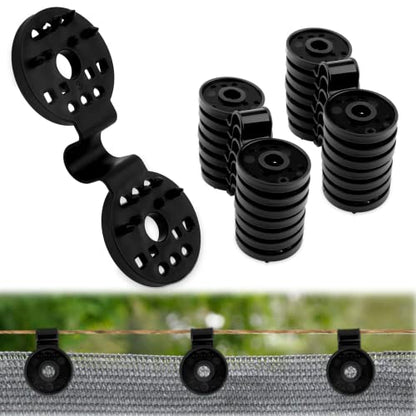 50 Pcs Shade Cloth Clips, Shade Cloth Plastic Clips Greenhouse Shade Cloth Fix Clamp, Windproof Awning Clamp Grip Tarp Clips for Sunshade Net, Anti Bird Netting, Garden Netting, Patio Accessories