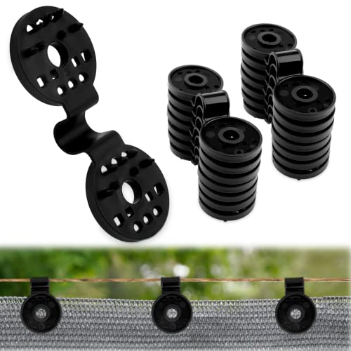 50 Pcs Shade Cloth Clips, Shade Cloth Plastic Clips Greenhouse Shade Cloth Fix Clamp, Windproof Awning Clamp Grip Tarp Clips for Sunshade Net, Anti Bird Netting, Garden Netting, Patio Accessories