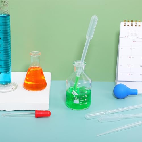 100 Pcs Plastic Pipettes Dropper: 5ml Disposable Pipettes, Liquid Dropper Water Dropper Transfer Pipettes Calibrated Dropper for Accurate Liquid Transfer Science Experiment
