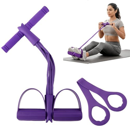 Fitness Resistance Bands- 6 Tube Pedal Ankle Puller with Handle & Tensile Rope for Exercise Sit Up Exercise Equipment Elastic Home Gym Equipment for Women Men - size: 8