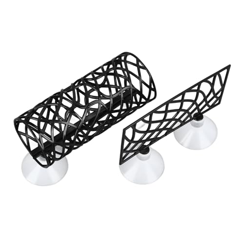 Zunate Fish Resting Bed Tunnel, Betta Tunnel Swim Tube Easy to Install with Suction Cups for All Fish, Home Fish Accessories Decorations (Black)