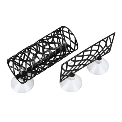 Zunate Fish Resting Bed Tunnel, Betta Tunnel Swim Tube Easy to Install with Suction Cups for All Fish, Home Fish Accessories Decorations (Black)