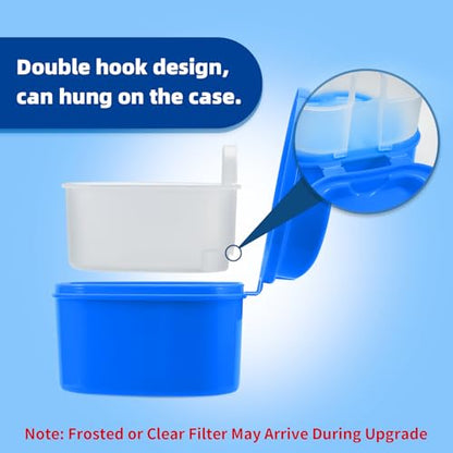 Denture Cup Dental Retainer Case Cleaning with Strainer Basket, Orthodontic Bath Box Mouthguard Storage Soaking Holder - Dark Blue - color: Dark Blue