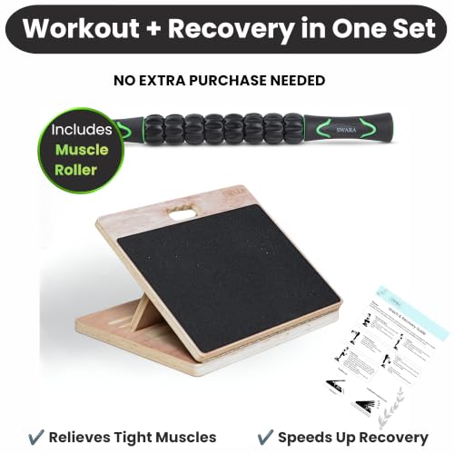 Swara 12.6″ Ankle Board for Calf Stretching & Exercise, 400 lbs Capacity - size: 12.6x14 Inch