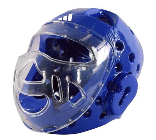 adidas Martial Arts Taekwondo Headgear with Face Shield - color: Blue, size: X-Large