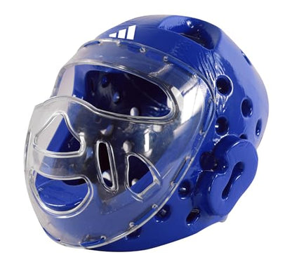 adidas Martial Arts Taekwondo Headgear with Face Shield - color: Blue, size: X-Large
