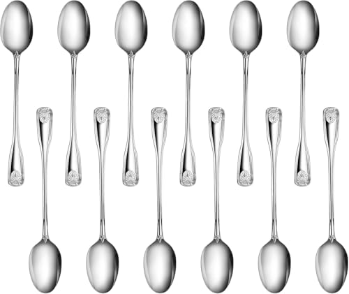 New Star Foodservice Shell Pattern 18/0 Stainless Steel Iced Teaspoon, 7.2-Inch, Set of 12, Commercial Grade - size: Iced Tea Spoon (7.2-Inch)