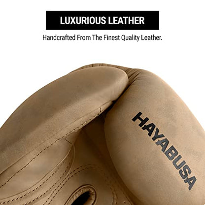 Hayabusa T3 LX Leather Boxing Gloves | Leather Boxing Gloves, Training Gloves Men and Women, Sparring Gloves, Heavy Bag Gloves, 16oz Boxing Gloves, Muay Thai Gloves - color: Tan, size: 14oz