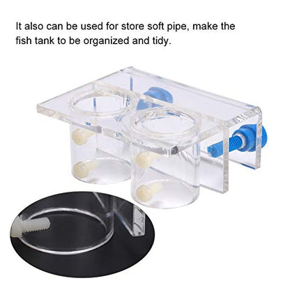 Transparent Acrylic Water Tube Soft Pipe Fixture for Fish Tank Aquarium (Double Hole) - size: Double Hole