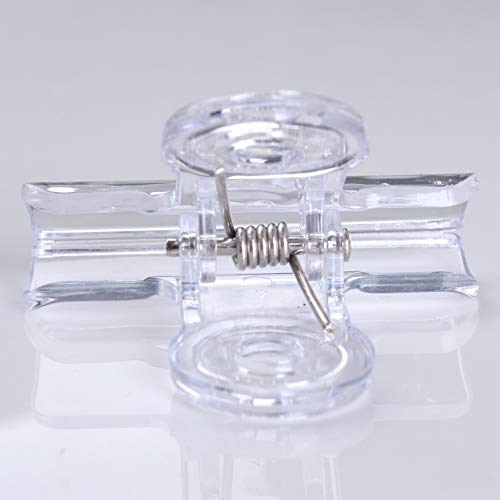 30 Pack Plastic Clear Clips Clamps, 1-1/2 Inch and 2 Inch Sizes