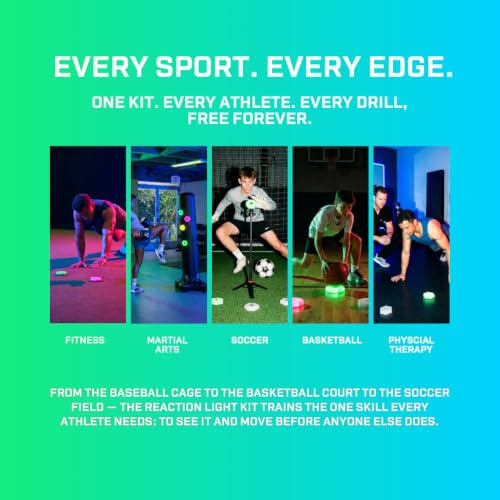 Sports Reaction Agility Lights Training Kit Improves Reaction Time & Agility for Athletes, Physical Therapists & Fitness Trainers Sports.