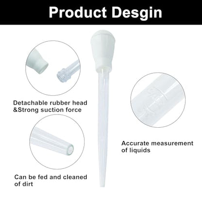 Murtenze 2 Pack Manual Fish Tank Water Changer Aquarium Dropper, White Clean Pipette Dropper Waste Remover, Mini Gravel Cleaning Straw for Aquarium Cleaning/Aquarium Owners - color: White