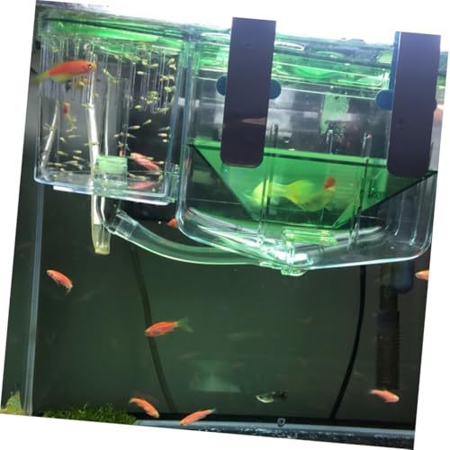 DECHOUS Transparent Acrylic Fish Tank Breeding Box Isolation Incubator for Aquarium Fish Fry Protection Self Guided Flow Hatching Case for Guppy Shrimp Fry Survival and Small Acclimation