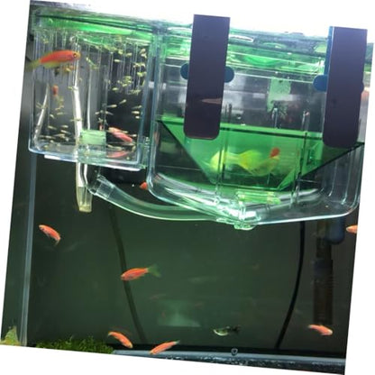 DECHOUS Transparent Acrylic Fish Tank Breeding Box Isolation Incubator for Aquarium Fish Fry Protection Self Guided Flow Hatching Case for Guppy Shrimp Fry Survival and Small Acclimation