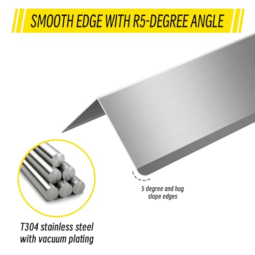 Steel Corner Guards 2 x 2 x 48” Metal Protector, 6 Pack Metal Wall Corner Protector T304 Stainless Steel Wall Molding Trim (Silver)