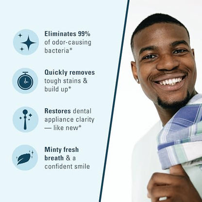 Retainer Cleaner Tablets, Denture Cleaner, Mint, 8 Month Supply by M3 | Compatible with Retainer Cleaner Machine & Ultrasonic Retainer Cleaner, Helps Remove Tough Stains, Buildup, Odors & Plaque - size: 240 Count (Pack of 1)