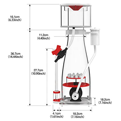 MagTool Aquarium in-Sump DC Protein Skimmer with Controllable DC Pinwheel Pump, Anti-Overflow Design, for Up to 135–185 Gal Reef Tank (N170 Plus) - size: N170 for 135-185Gal