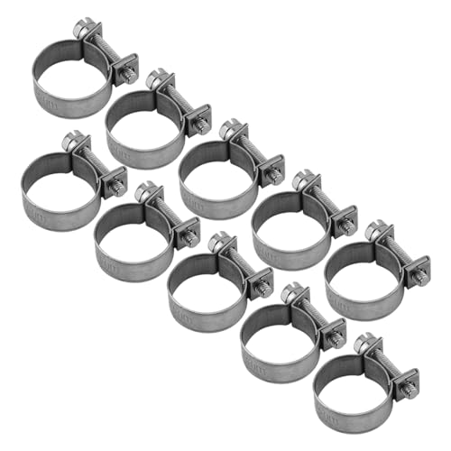 10pcs Stainless Steel Hose Clamps – Adjustable 6-20mm Fuel Line Pipe Clips for Air, Water, Silicone & Fuel Hoses (18-20Mm)