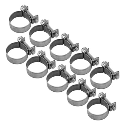 10pcs Stainless Steel Hose Clamps – Adjustable 6-20mm Fuel Line Pipe Clips for Air, Water, Silicone & Fuel Hoses (18-20Mm)