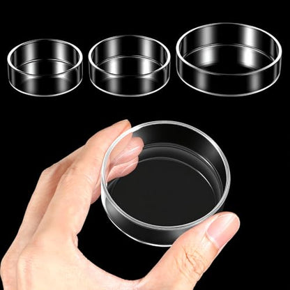 3 Sizes Glass Shrimp Feeding Dish Set, Round Food Feeder Fish Bowl Small Clear Bowls for Aquarium, Fish Tank (2.36", 2.56", 3.15")