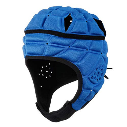 Surlim Soft Shell Flag Football Helmet for Youth, Rugby Scrum Cap Headgear - color: blue, size: Medium