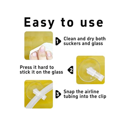 20PCS 17mm Aquarium Suction Cup Clips, Clear Airline Tube Holders for Fish Tank Air Hose, Clamps for Aeration Tubing Setup and Organization - size: 17mm