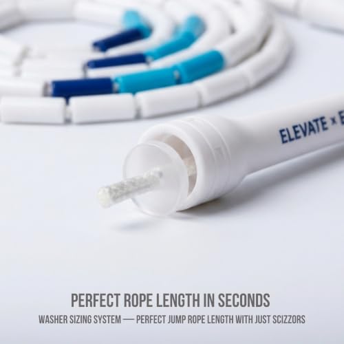 Elevate Rope Beaded Jump Rope, 1 in Beads, 10 ft Adjustable, Segmented - color: Frost
