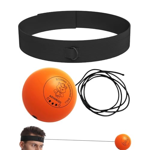 Punching Ball with Headband Adjustable Breathable Soft - color: Orange