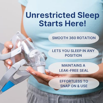 Snugell Replacement Elbow Connector for AirFit F20 and F30 CPAP Masks – 2 Pack – Compatible with ResMed Full Face CPAP Masks – Durable, Leak-Resistant Swivel Design for Smooth Therapy Airflow
