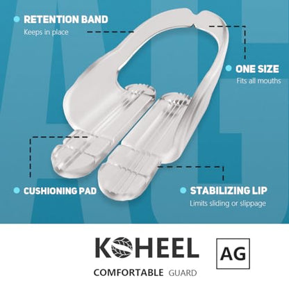 KOHEEL No-Boiling Adjustable Guard, Thin & Comfortable, One Size Fits All Mouth Guard, 12 Count