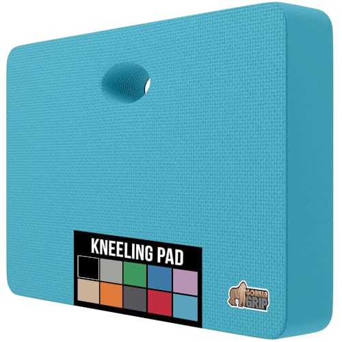 GORILLA GRIP® Extra Thick Supportive Foam Kneeling Pad, Large Cushion Heavy Duty Knee Pads for Gardening, Baby Bath Time, Dirt and Water Resistant, Workout and Garden Supplies, 17.5x11, Turquoise - color: Turquoise