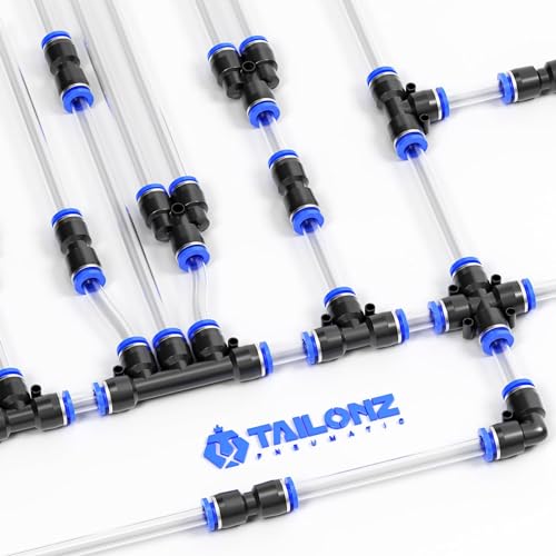 TAILONZ PNEUMATIC 30 pcs Straight Push Connectors Plastic Quick Release Connectors Air Line Fittings for 1/4 5/16 3/8 Tube (2 Way) - size: 1/4''OD/5/16''OD/3/8''OD, style: 30PCS