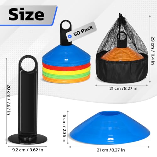 GHB Soccer Cones 25/50/100 Pack Disc Soccer Sport Cones - color: 50Pcs Multicolor