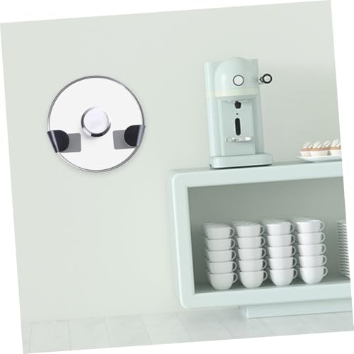 Healifty 5 Pair Abs Frosted Pot Lid Storage Rack Black Strong Adhesive Kitchen Lid Holder Multifunctional Pot Rest Shelf Organizing and Space Saving