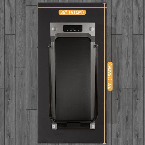 Fitvids High Density 1/4-Inch Thick Gym Equipment Mat, Non-Slip Floor Protection for Heavy Exercise, Treadmill and Bike Mat in Multiple Sizes - size: 36" x 78" (3 x 6.5FT)