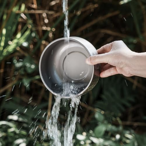 Boundless Voyage 200ml Titanium Double-walled Bowl for Adult Children Ultralight Portable Soup Rice Food Bowl Outdoor Camping Durable Metal Tableware Ti1083T - color: 200ml-Ti1083T