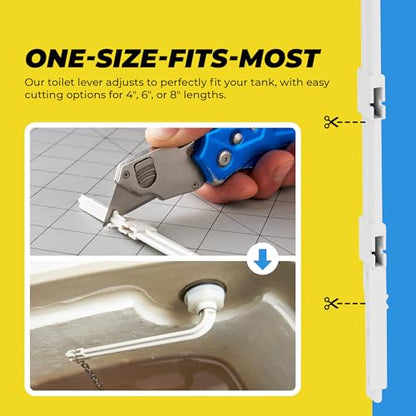 Qualihome Toilet Tank Flush Lever Replacement for American Standard (28 Degree Angle Arm, White) - style: 28 Degree Angle Arm, White