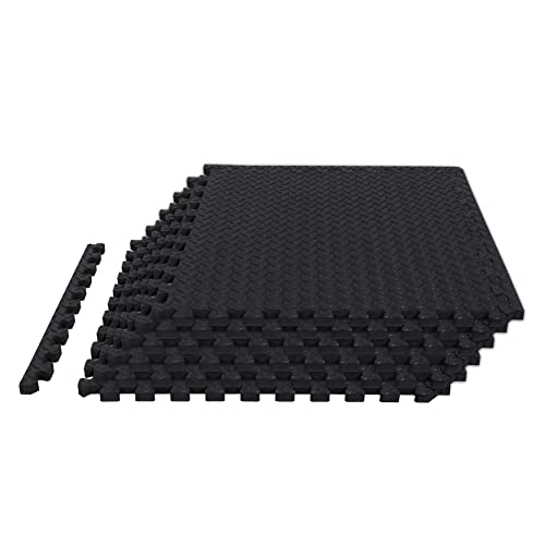 BIG RED ARPM001BK Interlocking Foam Mat Protective Exercise Workout Puzzle Floor Mat Tiles for Home Gym Equipment - color: Black