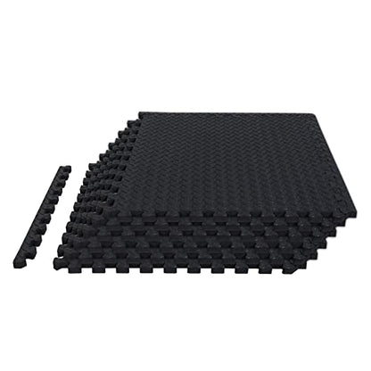 BIG RED ARPM001BK Interlocking Foam Mat Protective Exercise Workout Puzzle Floor Mat Tiles for Home Gym Equipment - color: Black