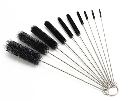 Eboot 10 Pcs 8.2 Inch Tube Cleaning Brushes Nylon Cleaner Brush Long Sink Drain Pipe Cleaning Brushes 10 Different Diameters for Bottle Straw Tumbler Home Sink Plumbing