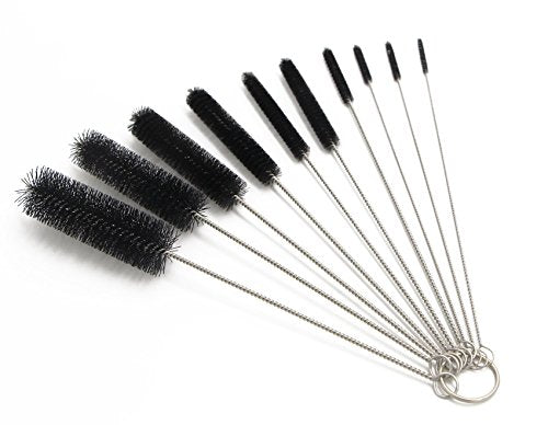Eboot 10 Pcs 8.2 Inch Tube Cleaning Brushes Nylon Cleaner Brush Long Sink Drain Pipe Cleaning Brushes 10 Different Diameters for Bottle Straw Tumbler Home Sink Plumbing