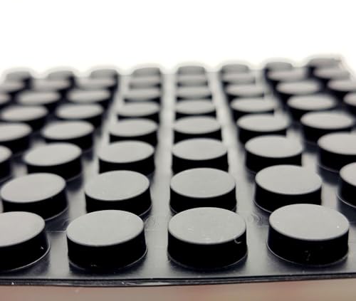 1/2" Round Silicone Rubber Bumper Feet Pads 3/16" Thick Adhesive Backed Lifters for Electronics Furniture and DIY Projects Waterproof Anti Vibration Pads (Sheet of 24)