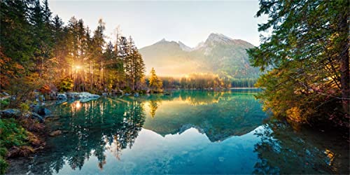 AWERT 36x18 inches Nature Landscape Aquarium Background River Mountain Autumn Scenery Fish Tank Background Vinyl Background