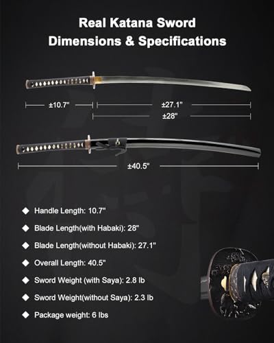 Katana Samurai Sword for Display, Hand Forged Full Tang 1045 Carbon Steel - style: Flower Horse