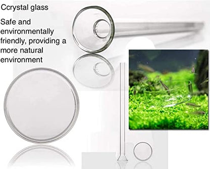 2in1 Shrimp Feeding Tube and Dish, Clear Crystal Glass Shrimp Feeder Tube Tray for Fish Tank Aquarium Shrimp (10in Feeding Tube + 60mm Dish)