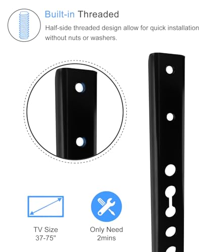 Steel VESA Extension Brackets for TV Ceiling/Wall Mounts, Adjustable Heavy Duty Vertical VESA Extender Replacement Bracket (Black) - color: Black (TV)