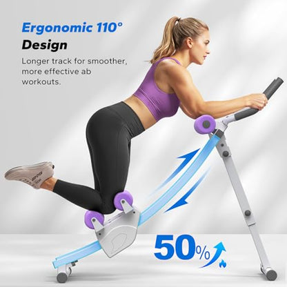MERACH Ab Machine, Adjustable Ab Trainer Machine - color: white&purplr, size: large