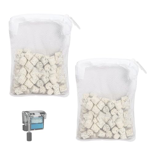 2.8oz BioMax Biological Material Remover Inserts Compatible with Fluval AquaClear AC50 Power Filter, Filter Media Kit for 50 Gallon Fresh & Saltwater Tank, Provides Stage 3 Biological Filtration-2Pack