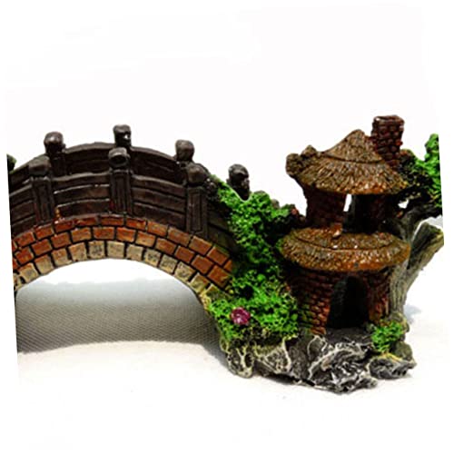 NOLITOY Aquarium Bridge Pavilion Decor Middle Resin Craft Ornament for Fish Tank Elegant Underwater Landscape Adornment Safe for Fresh Environments Easy to Clean Fish Tank Accessory