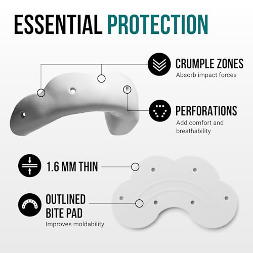 SISU Go Mouthguard, Snow White - Low-Profile Front Tooth Protection for Soccer, Basketball, Water Polo, Skateboarding, BMX, Action Sports - Remoldable Up to 20 Times - Thin, Breathable - Non Toxic - color: Snow White